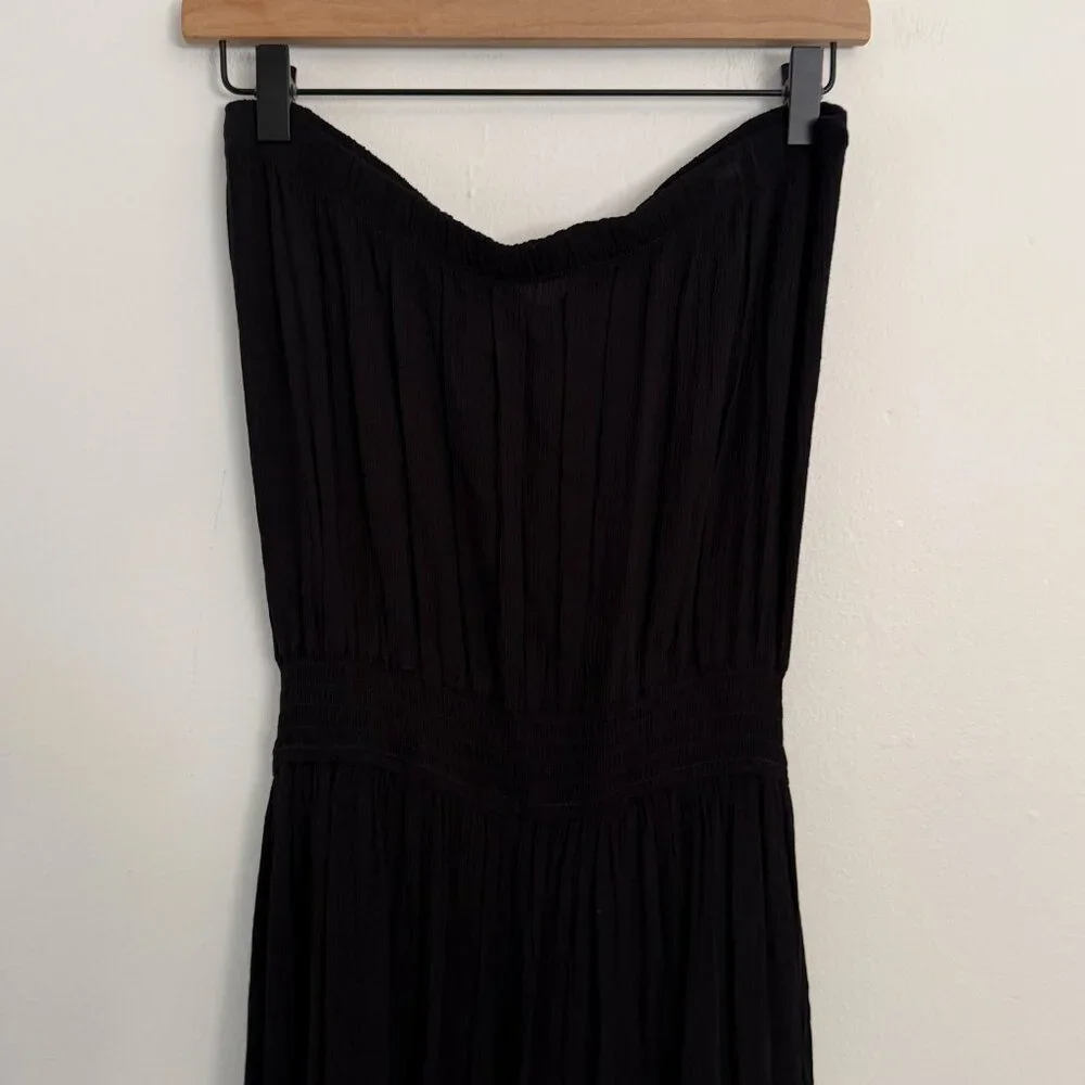 Becca by Rebecca Virtue / Black Crepe Strapless Tie Waist Jumpsuit L NWT - Picture 5 of 7